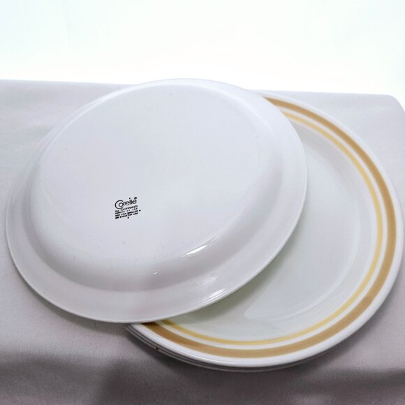 Corelle Almond Appetizer Salad Plates 8" set-4 Corning tan gold retro dishes - Picture 6 of 11